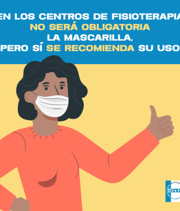 El Consejo General de  Colegios de Fisioterapeutas de España recomienda el uso de la mascarilla en los centros de fisioterapia