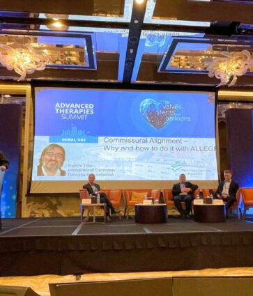 El experto cardiólogo intervencionista de Policlínica Gipuzkoa, Ramiro Trillo, presenta los avances en implantaciones de válvulas aórticas percutáneas en Dubái