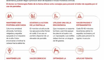 Consejos para prevenir el dolor de espalda por el uso de pantallas, según Pablo de la Serna