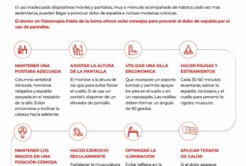 Consejos para prevenir el dolor de espalda por el uso de pantallas, según Pablo de la Serna