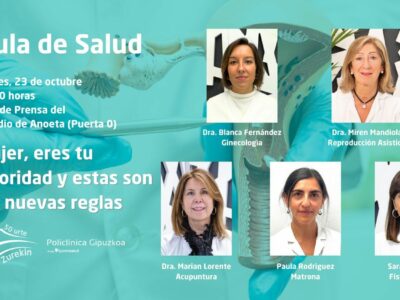 Nuevo Aula de Salud de Policlínica Gipuzkoa: ‘Mujer, eres tu prioridad y estas son las nuevas reglas’