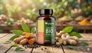 Cúrcuma con jengibre y pimienta negra Bio con probióticos y prebióticos, la fórmula avanzada de VEGAGENO