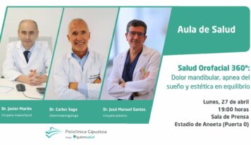 Expertos de Policlínica Gipuzkoa ofrecen una charla sobre las nuevas técnicas quirúrgicas con 3D y los tratamientos para mejorar la salud mandibular y el equilibrio facial