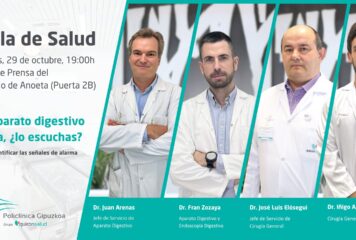 Policlínica Gipuzkoa celebra una nueva Aula de Salud para aprender a escuchar las señales del aparato digestivo